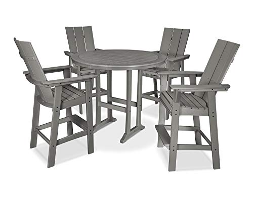 POLYWOOD® Modern Adirondack Bar Set, Slate Grey