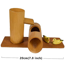 ERoomQ Bird Bath Water Features for The Garden Solar Powered,Bamboo Flowing Water Ornaments Fountain Bamboo Tube Flowing Water Device(Duck 20cm)