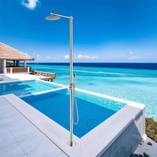 HUXUZYDY Freestanding Outdoor Shower Set, Stainless Steel, Corrosion Resistant, Ideal for Private Gardens,