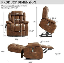 UOPYNE Dual Motor Power Lift Recliner Chair with Heat and Massage