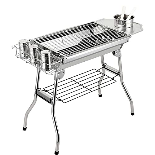 IIPOSAQQ Portable BBQ Grill,Stainless Steel Barbecue Grill,Folding Charcoal BBQ,5-10 Persons Family,for Outdoor Garden Cooking,Picnics,Camping.