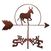 Donkey Roofs Weathervane Iron Art Decor, Creative Animal Wind Vane Wind Direction Indicator for Outdoor Yard Lawns Gardens Backyards Sheds Ornament Measuring Tool