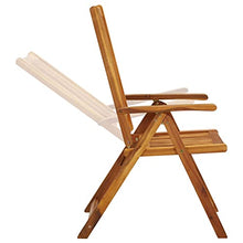 KGFHERENB Set of 3 Solid Acacia Wood Garden Reclining Chairs, Foldable Outdoor Patio Seating with Adjustable Backrest, Natural Oiled Finish for Backyard and Terrace, Brown