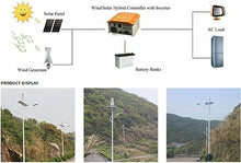 CHRISK Vertical Spiral Wind Power Turbine Generator, 8000W Vertical Axis Breeze Start Wind-Solar Complementary with MPPT Controller,24v