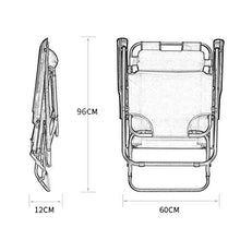 HYUIO Oversized Reclining Chair with Cotton Cushion for Garden Outdoor Patio Sun Loungers Bed Recliner Folding Gravity Lounge Chair (Loading up to 280kg with Head Pillow)