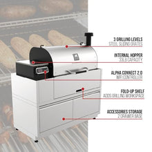 GRILLA Silverbac 2.0 XL Pellet Grill Built-In Unit with Wifi Controller, Built-In Storage, Stainless Steel, For Outdoor Cooking, BBQ, Outdoor Grilling