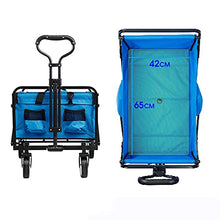 Garden Cart Outdoor Utility Wagon Garden Trolley Carts Folding Garden Beach Sping Camping Cart (Black One Szie) (Blue One Szie)