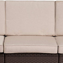 Flash Furniture Faux Rattan Outdoor Sofa, Brown
