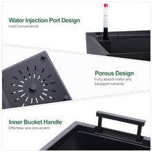 Merxent 22.4 Inch Tall Planter Set of 2, Indoor ＆ Outdoor Black Taper Planter with Shelf Insert, Self-Absorbing Plastic Flower Pots, Large Resin Plant Pots for Outdoor Plants and Front Porch Decor