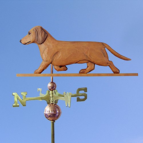 Dachshund Hand Carved & Painted Weathervane Red Smooth, 32 Inch (+$155.00), No