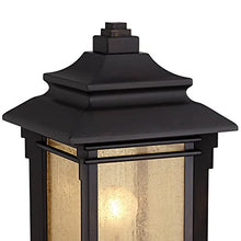 Hickory Point 16 1/2" Walnut Bronze Pier Mount Light Fixtures Set of 2