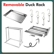 CUTPOIY Commercial Roast Chicken Rack Stainless Steel Detachable, Beef/Pork/Chicken/Duck Food Dryer Stand/Cooling Holder, Meat Rack with Tray for Family Parties/Camping, Height - 100cm (39 2/5")