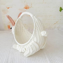 Whoasyst Elegant Rabbits Storage Basket Sturdy Woven Organizers Home Accessory for Gifts Candy and Home Decoration Woven Picnics Basket