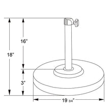 California Umbrella 50 lbs. Round Concrete Weighted Powdercoated Steel Umbrella Base, Champagne Frame