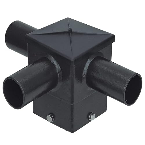 OHLECTRIC 5-Inch Pole Top - 3 Tenon 90° Square Mounting Bracket - Powder-Coated Carbon Steel with Stainless Steel Hardware - 60 LBS Capacity - Durable Outdoor Installation