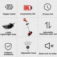 AMYYTL Cordless Weed Wacker with Wheel Electric ELD Lawn Mower Rechargeable Lawn Mower Suitable for Farms and Pastures, Red