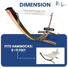 Petra Leisure 14 Ft. Wooden Arc Hammock Stand. 450 LB Capacity. Teak Stain Finish