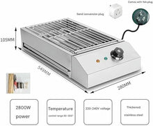 Electric Smokeless Grill with Non-Stick Coating, 2800W Power, Stepless Temperature Control for Indoor and Outdoor Cooking