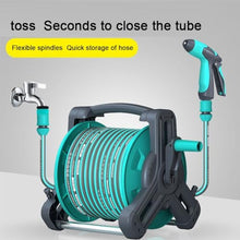 High Pressure Water Gun Portable Hose Reel, Home Garden Watering Hose Reel with Hose, Wall Mounted Hose Rack Storage, Garden Hose Reel, Blue, 5m-60m (Size : High Pressure Water Gun Set 5m Tube)