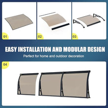 NEBAIKA Awnings for Outside, 40x120in Door Canopy with Gutter & Alu Bracker