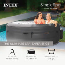 INTEX SimpleSpa 4 Person Inflatable Hot Tub, Portable Spa with 100 Jets