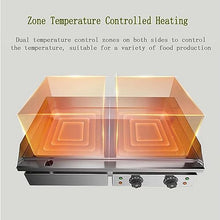 RUYICZB 29" Electric Grill Commercial Countertop Griddle Flat Top Grill Hot Plate Dual Temperature Control Non-Stick Stainless Steel Teppanyaki Grill for BBQ Restaurant Kitchen, 4400W
