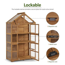MCombo Wooden Greenhouse with Roof & Adjustable Shelves, 0826 (Natural)
