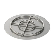 American Fireglass SS-RFPKIT-P-24 Propane 24" Round Stainless Steel Flat Pan with Spark Ignition Kit (18" Ring Burner Included)