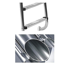 Swimming Pool Ladder Stainless Steel Hot Spring Stair handrails Large Swimming Pool Safety Handle Stairs Indoor and Outdoor Pools Non-Slip 3 Stepped Treads (Silver 163cm)