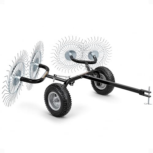 Yard Tuff Acreage Rake 4-Tine Steel Tow-Behind Lawn Dethatcher