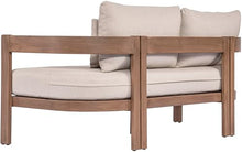 Meridian Furniture 396Beige-L Newport Collection Modern | Contemporary Outdoor Patio Loveseat with Acacia Wood, Thermowood Treatment, Cover Included, Water Resist, 65" W x 30.25" D x 33.25" H, Beige
