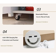 Couch End Table Narrow Nightstand with Charging Station, End Table, Side Table with Drawer and Storage Cabinet , Bedside Narrow Accent Tables for Living Room Bedroom Couch Office Corner Tables For Liv