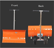 UILMLIO Efficient with Wheels Wheeled Snow Pusher Shovel Adjustable Efficient Rolling Snow Plow Shovels for Car Driveway Camping and Outdoor Emergency Snow Removal