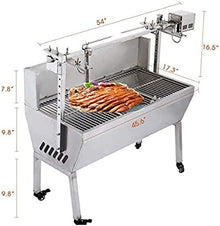 Automatic Electric Barbecue Grill Kit, Universal Outdoor Camping Motor Kit, Rotisserie Rotisserie, Stainless Steel Large Grill for Lamb Rotisserie with Pa