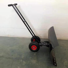 JBNCRYGD Snow Shovel with Wheels- Snow Pusher -Snow Plow Push Shovel - Angle Blade-Heavy Duty Snow Removal- (Double rods),74 * 42cm