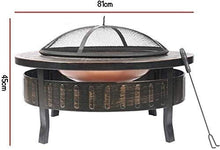 Garden Fire Pit Large Bonfire Wood Burning Patio Coal Grill Firepit for Grill Charcoal Grill with Spark Screen Poker with Cover BBQ Cooking for Camping Backyard Portable Grill Barbecue Rack
