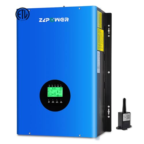 CAMINI 8000W 48V Hybrid Solar Inverter, 24000W Peak, 120/240V Split Phase Pure Sine Wave, UL1741 Certified, Built-in 2 MPPT Solar Charger, Low Frequency Off-Grid Inverter for Home & Business
