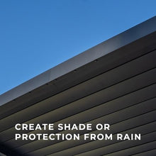 Backyard Discovery Evanston 18'x10' Galvanized Steel Wall-Mounted Louvered Pergola Kit with Adjustable Roof, Shade, Rain Protection, High-Wind Rating, PowerPort, Gutter System for Outdoor Patio, Deck