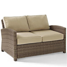Afuera Living 4 Piece Wicker Patio Sofa Set, Durable Steel Frame, Brown and Sand Finish, UV and Weather Resistant Cushions, Includes Loveseat, Arm Chairs, Coffee Table, Modular Outdoor Furniture