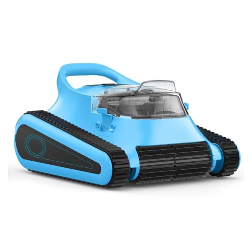 Cordless Robotic Cleaner, for Inground Pools Up to 2000 Sq.ft, All and Waterline Cleaning Vacuum (Blue)