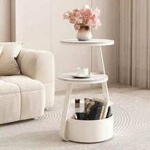 NRFJFOP Cream Wind Sofa Side a Few Small Round Table Living Room Family Corner Bed Rock Board Tea