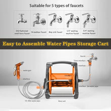 MDYHY Flexible Hose Reel Truck Lawn Water Hose Bracket Truck, Wall Mounted Flexible Hose Reel Truck, Portable Hose Storage Rack (Hose Cart+15m Pipe)