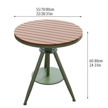 LIPJIA Bar Stool Round Side Table Set with 2 Stools and Storage Rack, Extendable High 60-80cm/24-31in Kitchen Seating Furniture Pub Breakfast Nook Set for Indoor Outdoor Restaurant