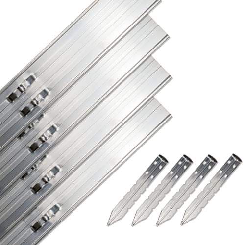 Dreamscape SlideEdge Aluminum Landscape Edging - 15 Strips, 7'10"ft Each (117.5ft Total), Mill Finish - Professional Quality Landscaping Border, Metal Divider for Lawn, Garden, Flowerbed