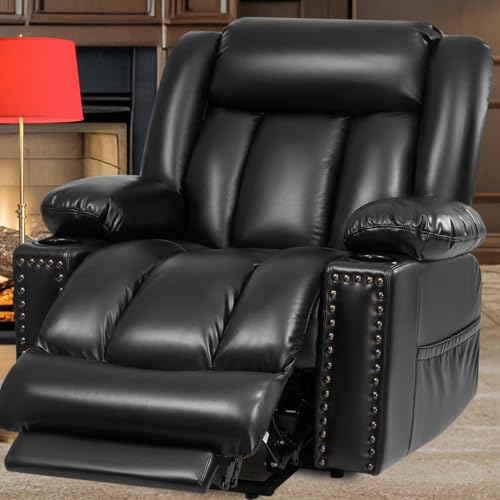 UOPYNE Large Wide Power Lift Recliner with Massage Heat & Extended Footrest