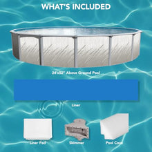 Puri Tech 24'x52 Lakeview Above Ground Swimming Pool Set with Liner, Skimmer, Liner Pad, and Pool Cove for Replacement Backyard Swimming Pool Setup