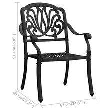 vidaXL 5 Piece Bistro Set Cast Aluminum Black