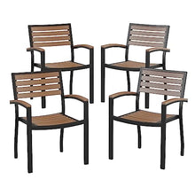 Flash Furniture Commercial Aluminum Stackable Side Chair, Black, 4-Pack