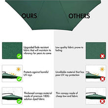 RWGOVLU 10Ft Cantilever Parasol, Outdoor Offset Parasol, Hanging Umbrella, Sun Shade Umbrella Waterproof with Crank & Tilt, UV Protection, Base not Include (2 Green)