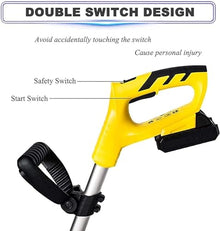 MekUk Garden Tiller & Cultivator Cordless Garden Cultivator, Electric Garden Cultivator for Gardens, Vegetable Plots (Two Batteries). for Garden Care Compacted Soils and Lawn Yard